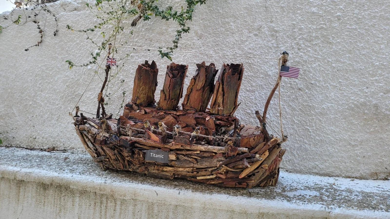 The Vintage Titanic Driftwood Boat Large Wooden Historical Ship Model Homeartparis production