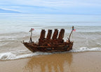 The Vintage Titanic Driftwood Boat Large Wooden Historical Ship Model Homeartparis production
