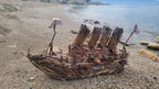 The Vintage Titanic Driftwood Boat Large Wooden Historical Ship Model Homeartparis production