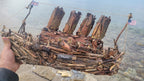 The Vintage Titanic Driftwood Boat Large Wooden Historical Ship Model Homeartparis production